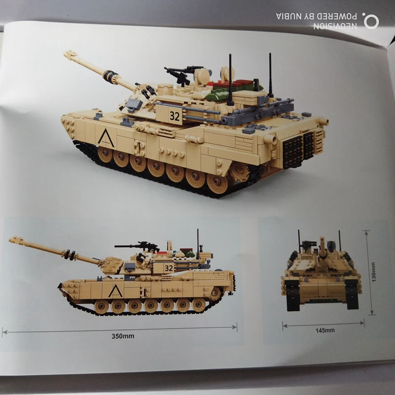 GUDI 1361 шт. США M1A2 ABRAMS 1/28 масштаб военные танки строительные блоки большая