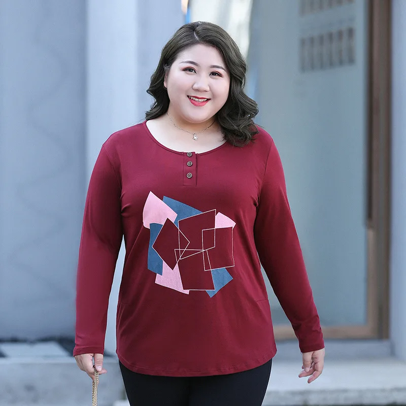 

Geometric Print Long Sleeve Women Tops O-neck Casual Blouses Outerwear Blusas Mujer T10215