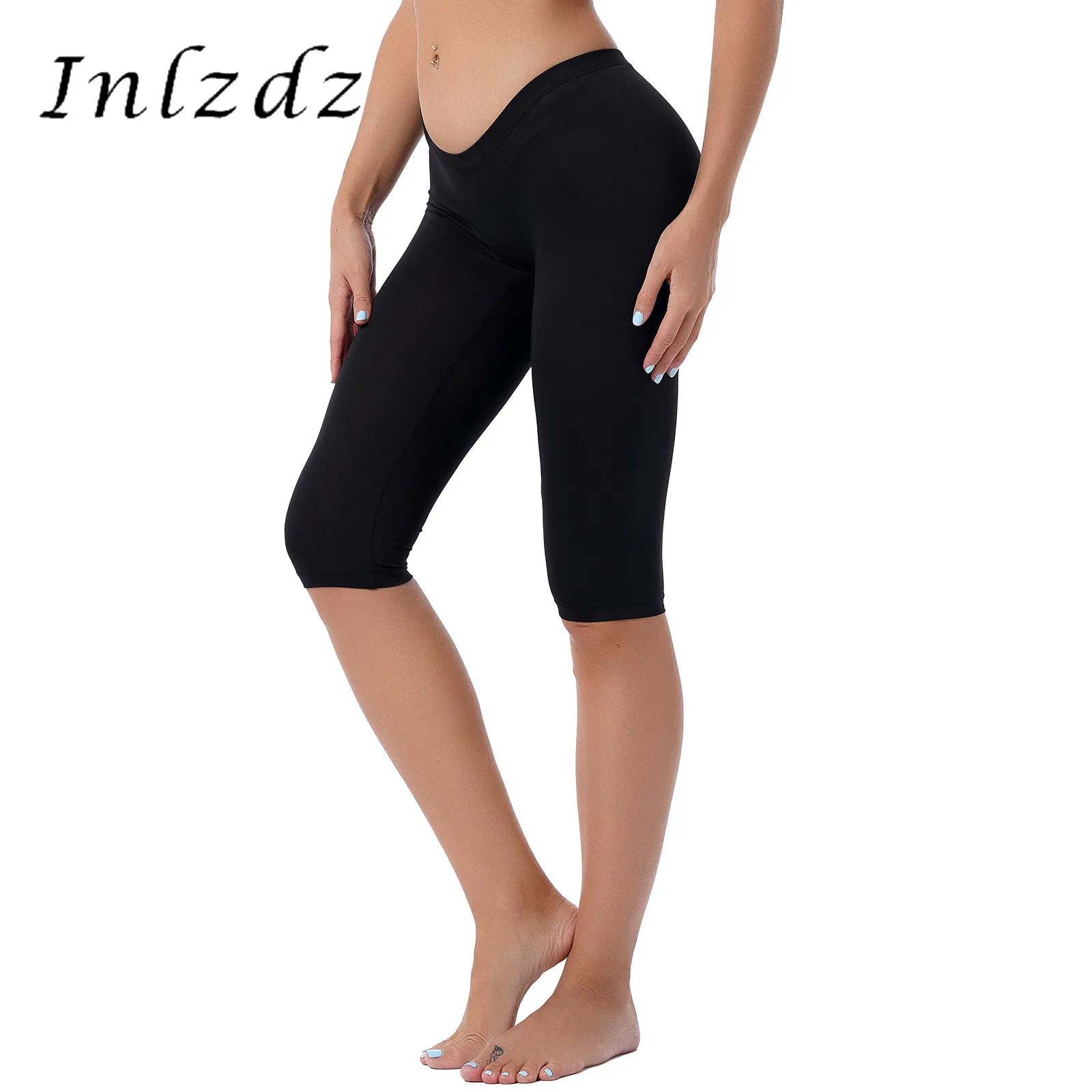 

Женские Штаны Для Йоги, танцев, пробежки, чистый цвет, низкая талия, эластичный пояс, рубашка сзади, тянущиеся до середины икры, штаны, спорти...