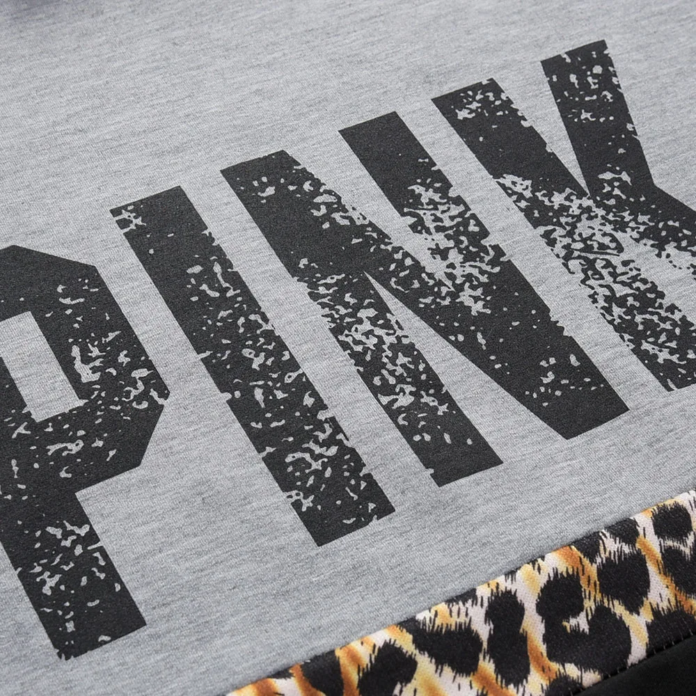 Женская толстовка в готическом стиле с леопардовым принтом и буквенным большие