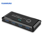 KVM переключатель USB 3,0 2,0 USB KVM переключатель с удлинителем для клавиатуры мыши принтера 2 шт. совместное использование 4 устройств USB переключатель монитор USB