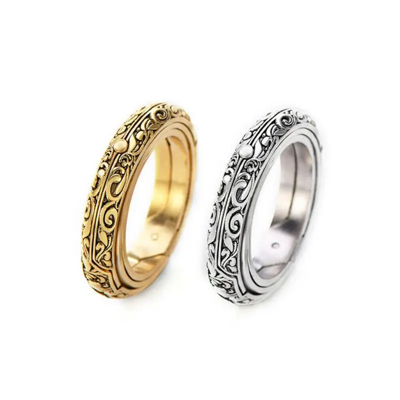 

652F German Retro Spherical Flip Deformation Universe Ring Couple Creative Ring Foldable Joint Rings Stackable for Daily Wear