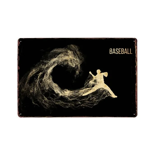 

Винтажная силуэтная бейсбольная табличка, металлическая Жестяная Табличка 8x12 дюймов, домашний декор для кухни, бара, паба, стен