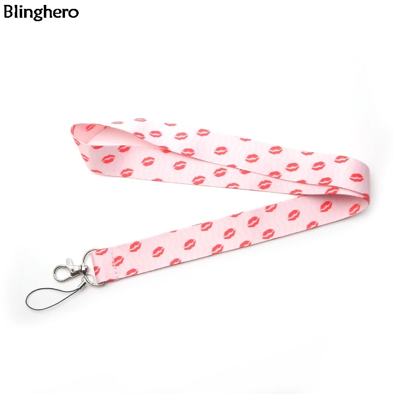 

Blinghero Kiss Print Lanyard For keys Kawaii Female Phone Keys Holder Neck Straps Hang Ropes Gift for Female BH0218