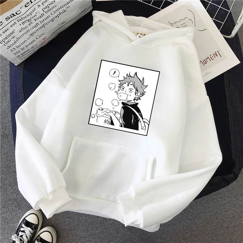 

Hot Cartoon Haikyuu Hoodies Men Funny Japanese Anime Streetwear Harajuku Karasuno Fly High Graphic Sweatshirts Unisex Tops Male