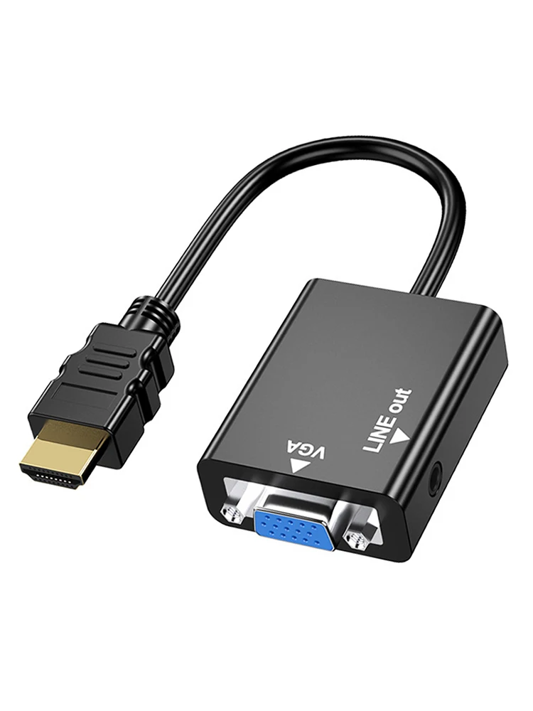 Hdmi Compatible To Vga Cable Splitter Speaker Tv Box Converter Projector Extender Display Port Television Adapter Audio Pc Hdmi Cables Aliexpress