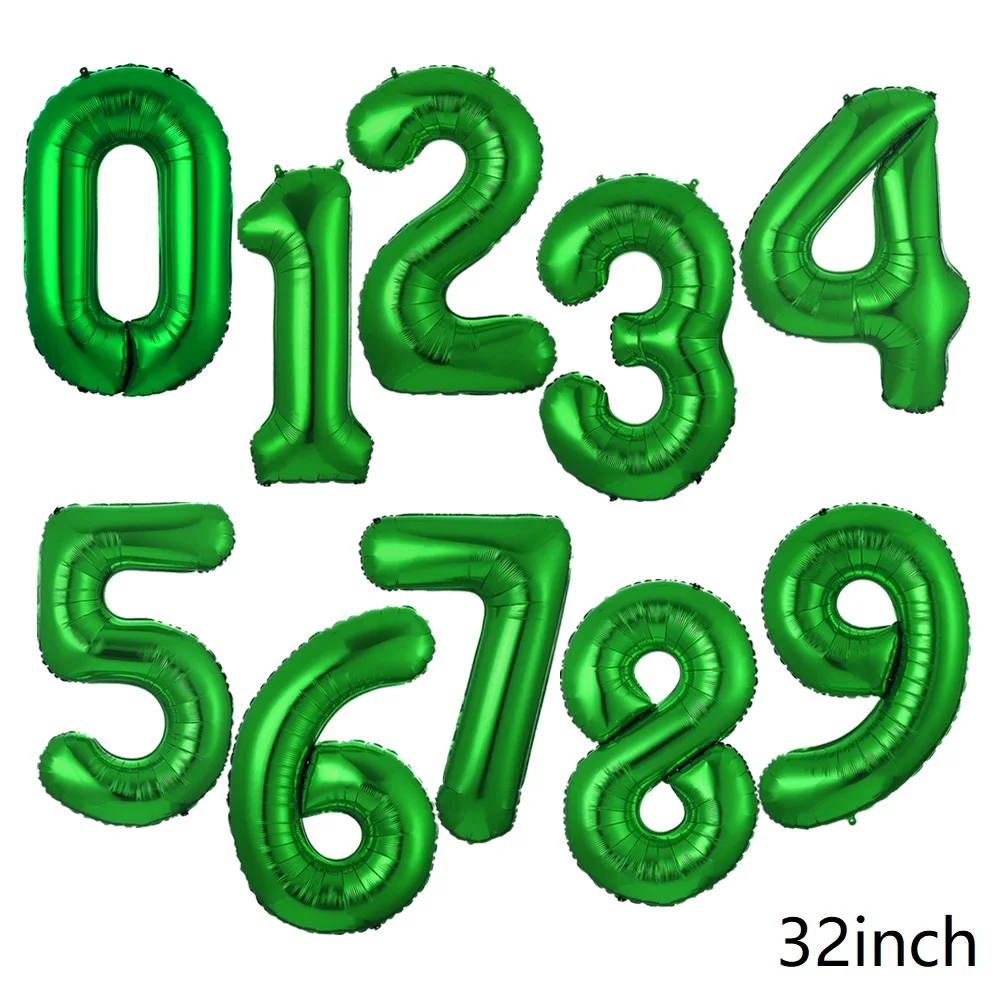 

1pc 32 inch green number digital 0 12 3 4 5 6 7 8 9 foil balloon 2020 new year wedding birthday party festival decoration globos