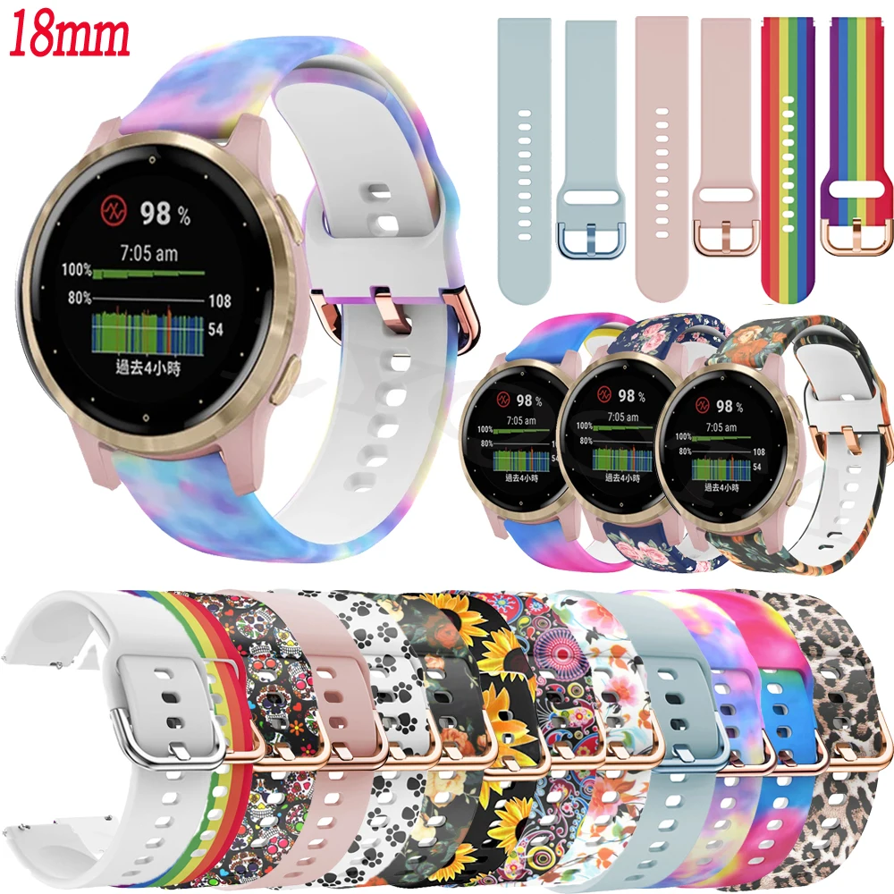 

Silicone Smart Watch Band Strap For Huawei Honor S Correa Wrist 18MM For Garmin Vivomove 3S 4S/Move 3S/Active S Belt Accessories