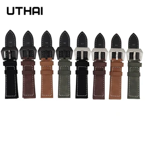 UTHAI ремешок из натуральной кожи 20 мм 22 мм для Samsung Galaxy Watch 42 46 мм Gear S23 Аксессуары для спортивных часов 18 20 22 24 мм ремешок для часов