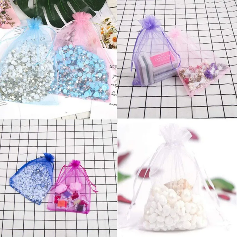

10/50PCS/Lot Organza Bag 7*9cm Organza Bag Jewelry Packaging Gift Candy Wedding Party Goodie Packing Favors Pouches Drawable Bag