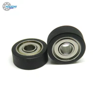 5pcs od 10mm black polyurethane coated roller with 693z bearing 3x10x4 pu69310 4 miniature pu covered furniture guide pulley