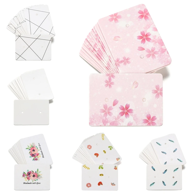 

3.5x2.5cm 100 Kraft Paper Earrings Card Earring Listing Jewelry Display Card Earrings Solitaire Jewelry Paper Listing Price Tag