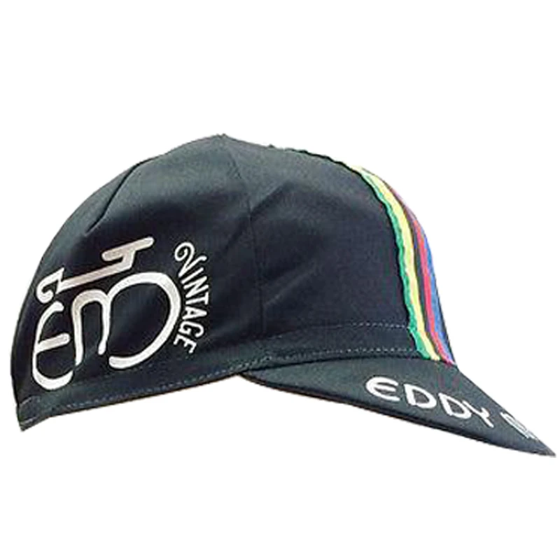 Винтажная велосипедная шапка Eddy Merckx белая/черная один размер подходит для
