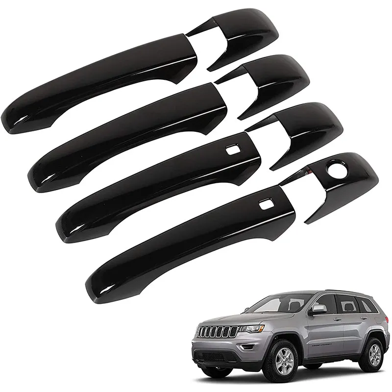 Хромированный яркий черный декоративный чехол для дверной ручки автомобиля