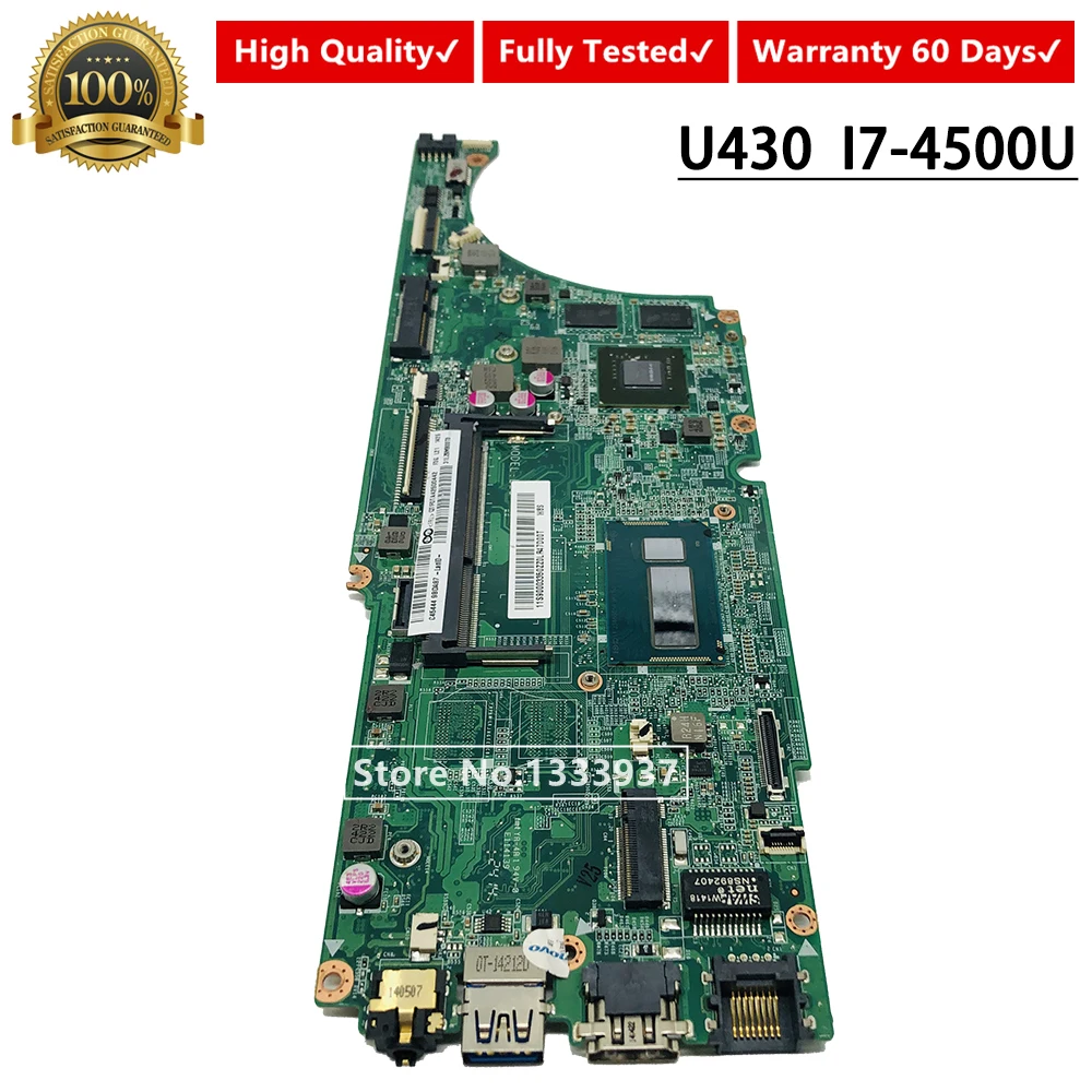 Для Lenovo Ideapad U430 U430P Материнская плата ноутбука DA0LZ9MB8F0 LZ9 SR16Z I7 4500U DDR3 2GB системная