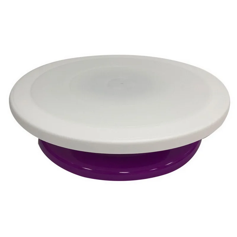 C6 purple bottom Пластиковый вращающийся стол для торта DIY подставка для торта поворотный стол вращающийся инструмент для украшения торта кухонные принадлежности - Цвет: C6 purple bottom