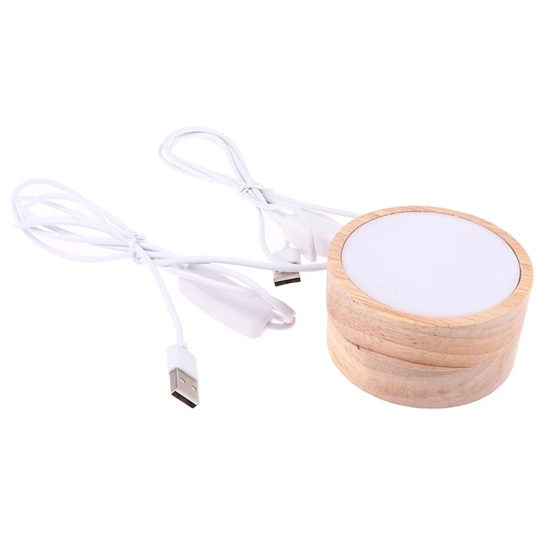 

Лидер продаж, 1 шт., круглая деревянная светодиодная подставка для ночного освещения, декоративный деревянный держатель, подставка для крис...