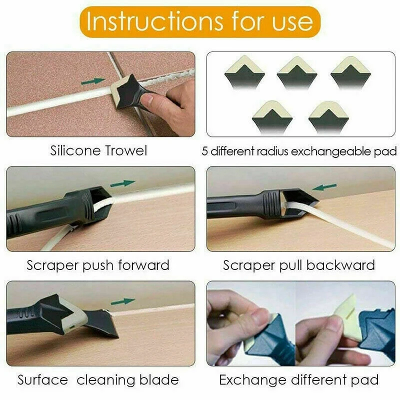 3 In1 Glass Glue Angle Scraper Caulking Tool Shovel binder Multifunctional Rubber Silicone Remover Seam | Дом и сад