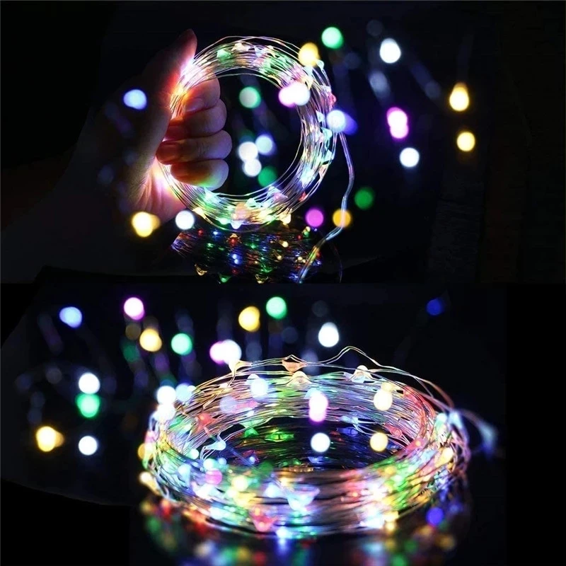 

LED indoor Light String Fairy 2M 3M 5M 10M Garland Battery Power Copper Wire Lights For Christmas Festoon Party Wedding 8 Colors