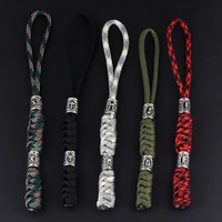viking rune bead charms accessories keychain outdoor survival kit parachute cord keychain lucky jewelry car key knife lanyards
