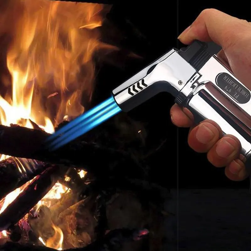 Металлические зажигалки с тремя пламенфонарь турбинная зажигалка ветрозащитная