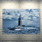 Чикаго, американская подводная лодка, военно-морская армия, искусство для гостиной, домашнее искусство, Декор, деревянная рамка, Холщовый постер