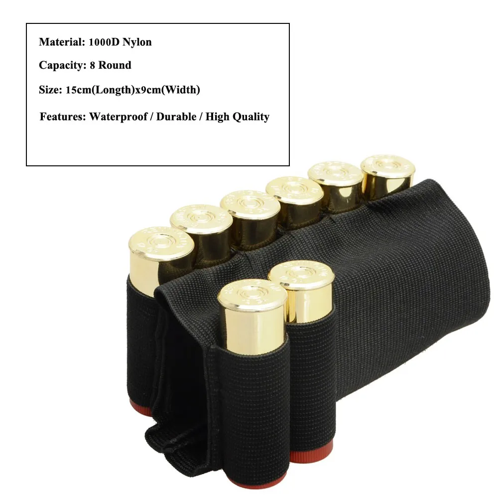 Tactical Bullet Pouch Bag Ammo Carrier 12GA Military Airsoft Shell Holder 5/8 Round Gun Cartridge Buttstock Hunting Accessories | Спорт и