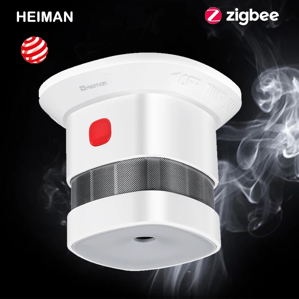 HEIMAN беспроводной умный противопожарный датчик дыма Zigbee умного дома s 2 4 ГГц