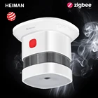 Датчик дыма HEIMAN Zigbee, беспроводной, 2,4 ГГц, высокая чувствительность, встроенная батарея