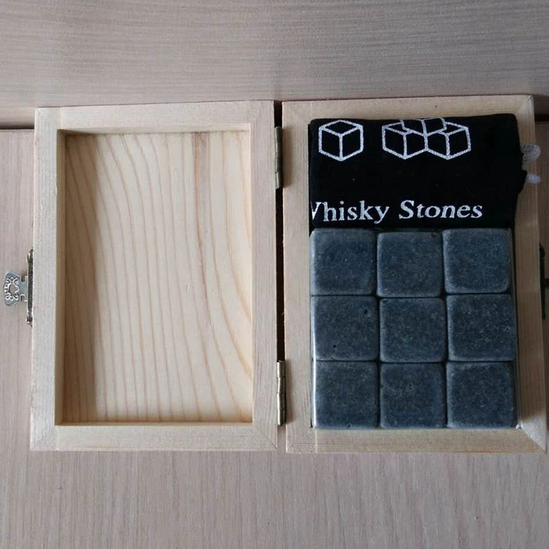 Камень для охлаждения виски s с деревянной коробкой бархатный мешок Виски камни