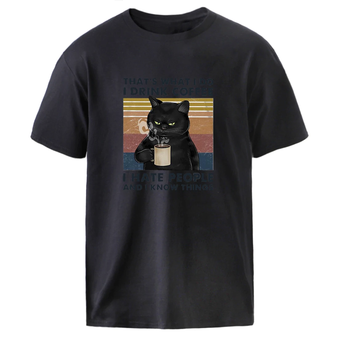 Крутая футболка с принтом кошек для мужчин это то что я пью летняя уличная одежда
