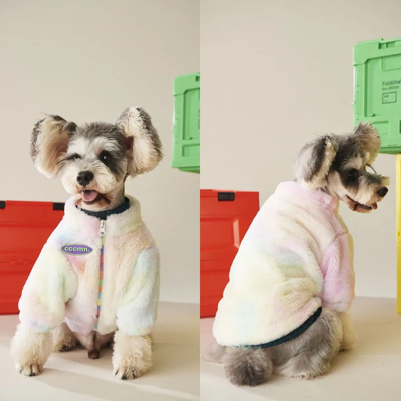 

Dog Clothes Autumn and Winter Thick Fur Coat Cat Pet Suit Sweater Cat Clothes Teddy одежда для собак