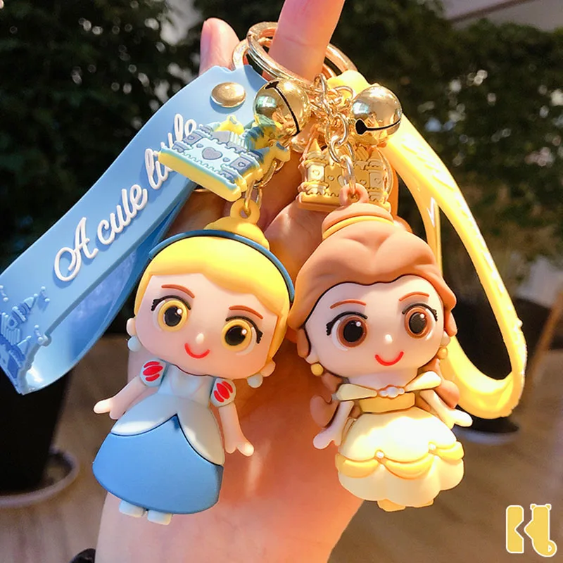 

New Disney Frozen Silicone Fashion Cute Cartoon Mermaid Doll Exquisite Keychain Couple Matching Pendant Car Key chain Key ring