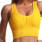Женский спортивный бюстгальтер, сексуальный сетчатый дышащий спортивный топ с пуш-ап, женское Спортивное нижнее белье для фитнеса, Женский бесшовный бюстгальтер для бега, йоги