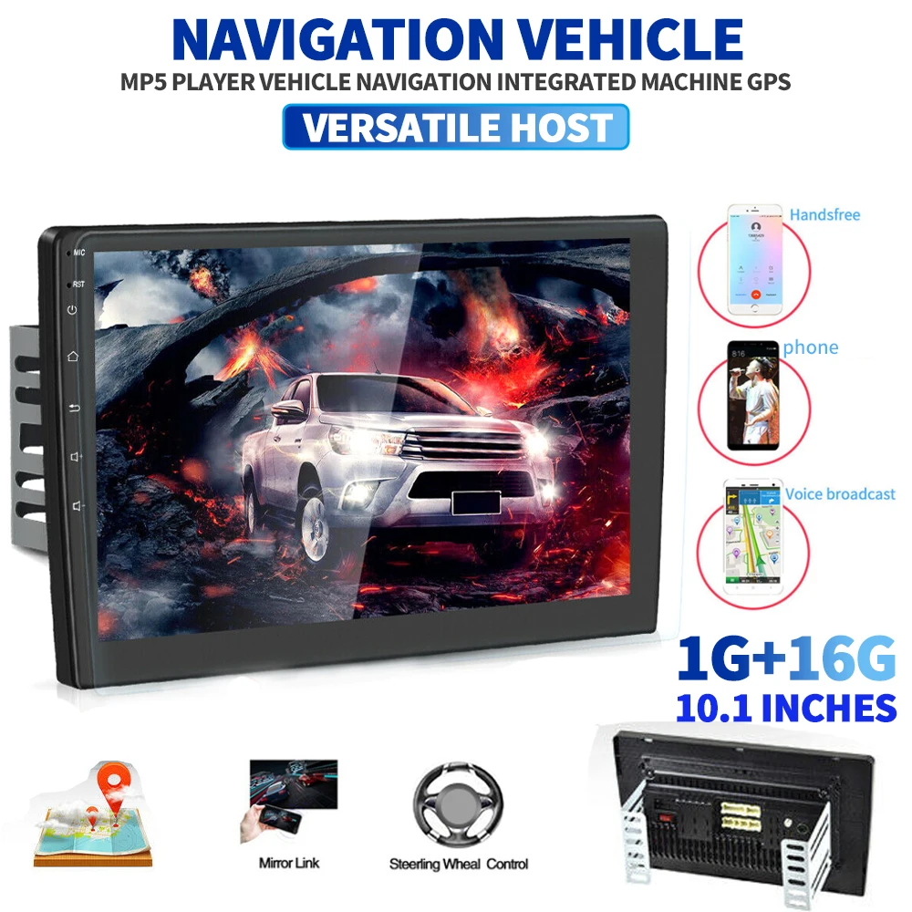 

1set 2Din 10.1" Android 9.1 IOS Car Auto Stereo Radio GPS Navi MP5 Player Multimedia WiFi Quad Core bluetooth-compatible Parts