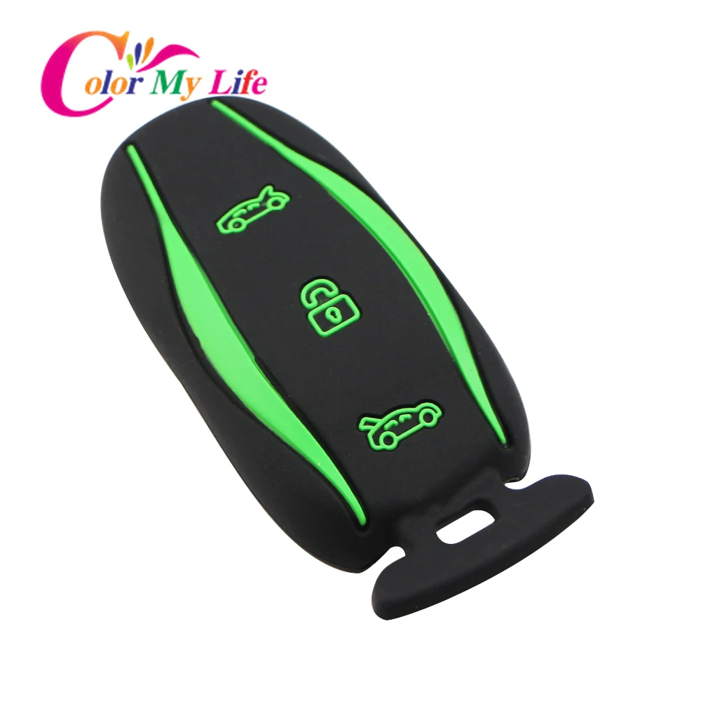 Силиконовый чехол для автомобильного ключа Tesla Model X 75D 90D 100D S защитный с 3 кнопками