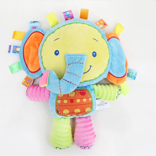 Elephant Новое поступление детские игрушки Утешительный кукла с BB Погремушки Игрушечные лошадки для маленьких От 0 до 13 лет детские игры игрушки, куклы WJ199-WJ202 - Цвет: Elephant