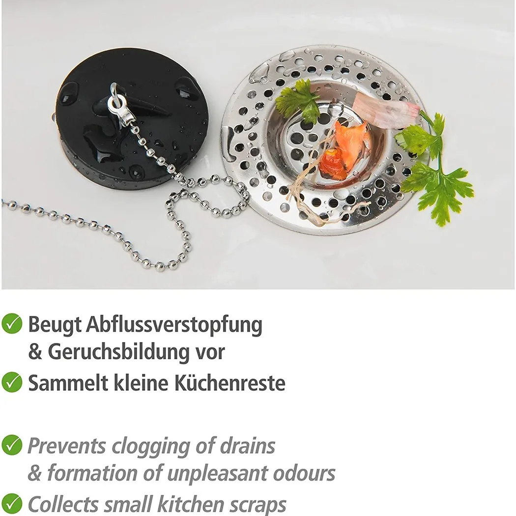 3Pcs Kitchen Sink Steel Plug Straine Bathroom Floor Drain Slag Trap Filter Cover Hair Catcher Household Basin | Дом и сад