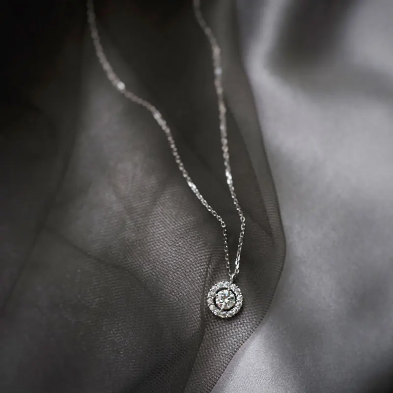 

S925 Sterling Silver Zircon Pendant Necklace Niche Design Female Models Cold Style Clavicle Chain Personality Jewelry
