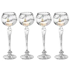 Стеклянный подсвечник в европейском стиле 1 шт., декоративный подсвечник в форме цветка для вечерние ринки, свадьбы, популярный высококачественный подсвечник