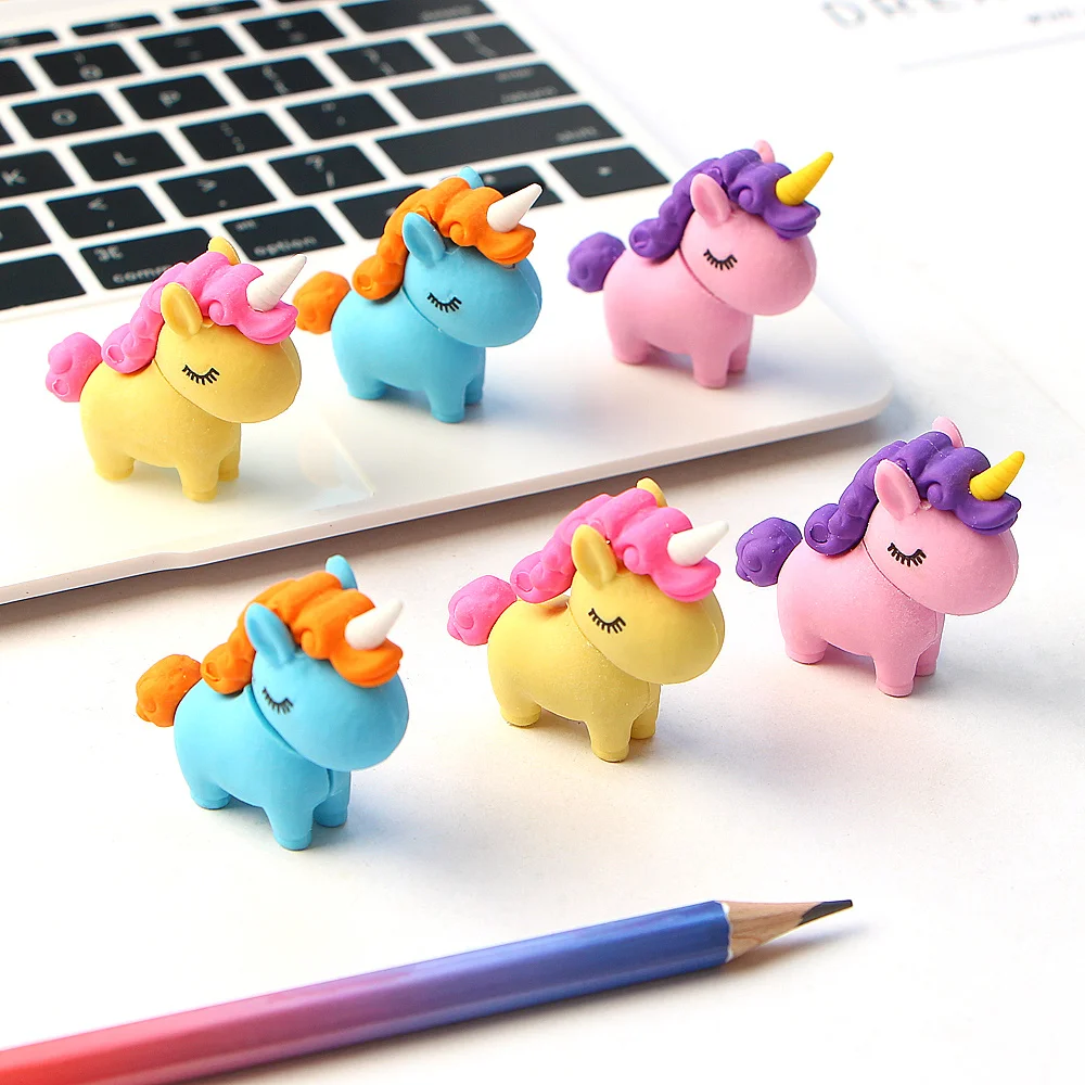 3 шт./лот Kawaii Fat Unicorn ластик модифицированный милый мультяшный креативный съемный