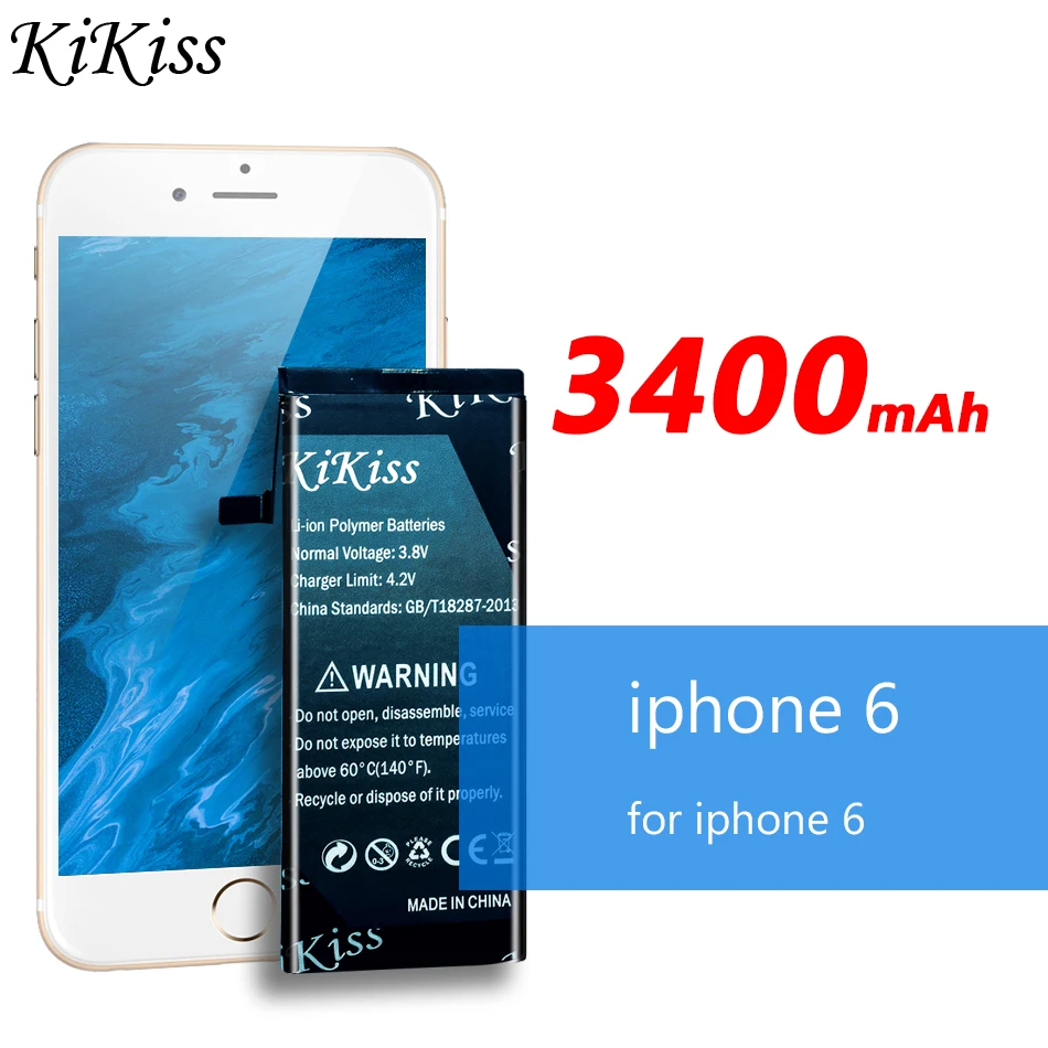 Для iPhone6 3400mAh Высокая емкость Замена батареи телефона для Apple iPhone 6 Бесплатный
