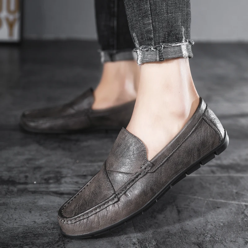 

Мужские повседневные модные туфли Sapato Masculino, мужские кожаные туфли черного цвета на плоской подошве