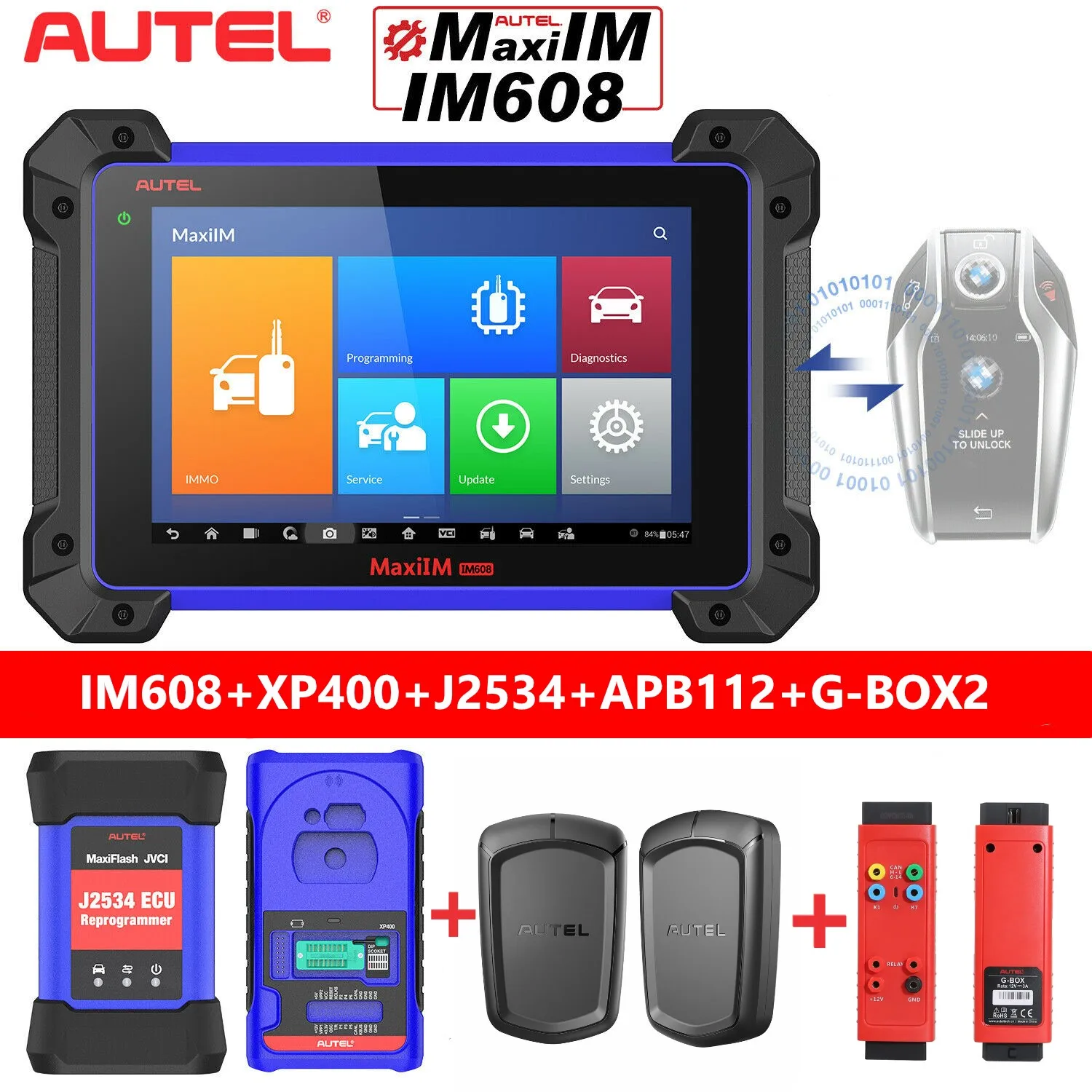 Инструмент диагностики Autel MaxiIM IM608 OBD2 обновление программирования IMMO Key IM508 + MK908 |