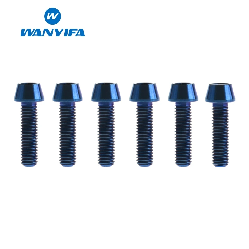 M5X18 blue Wanyifa M5x15 16 18 20 мм Титан/Ti болты для выноса руля для конической головки MTB велосипедные винты фиксированные болты велосипедные части - Цвет: M5X18 blue