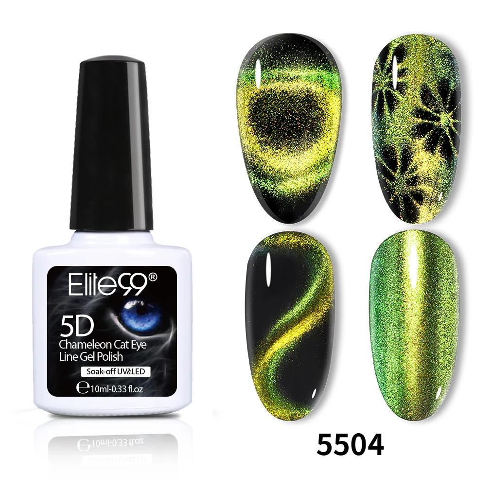5504 Elite99 10 мл Galaxy Cat Eyes светодиодный Гель-лак для ногтей Хамелеон для использования с магнитом УФ-лак для ногтей Дизайн ногтей Блестящий гель нужен черный базовый слой - Цвет: 5504