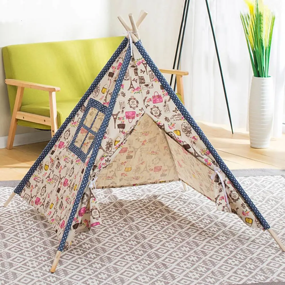 WJ3688F 11 типов большая палатка teepee хлопковая парусиновая детская палатка детский игровой дом для девочек Wigwam игровой дом Индия палатка-вигвам Декор для комнаты - Цвет: WJ3688F