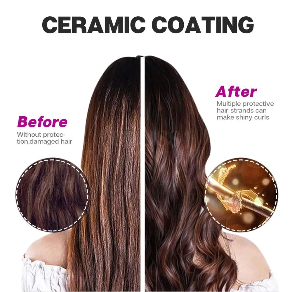 Щипцы для завивки волос с ЖК дисплеем керамическая плойка зарядкой от USB