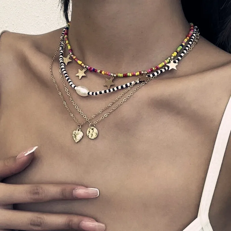 Модные женские богемные яркие Короткие ювелирные изделия ручной работы с