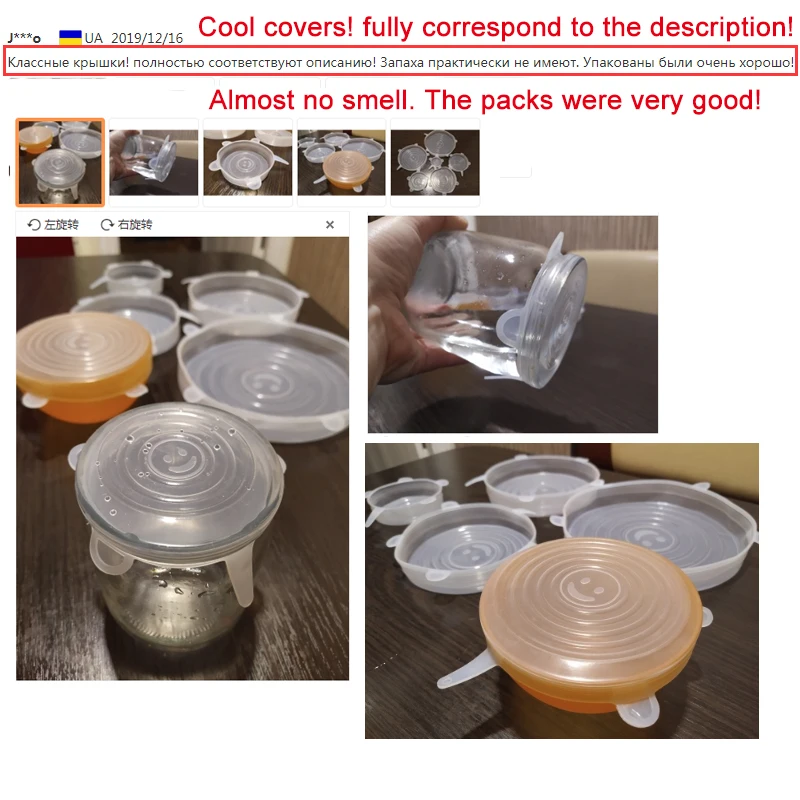 

6PCS Silicone Stretch Lids Universal Silicone Lid Reusable Silicone Cover Food Fresh Cover Microwave Cover for Cooking Kitchen